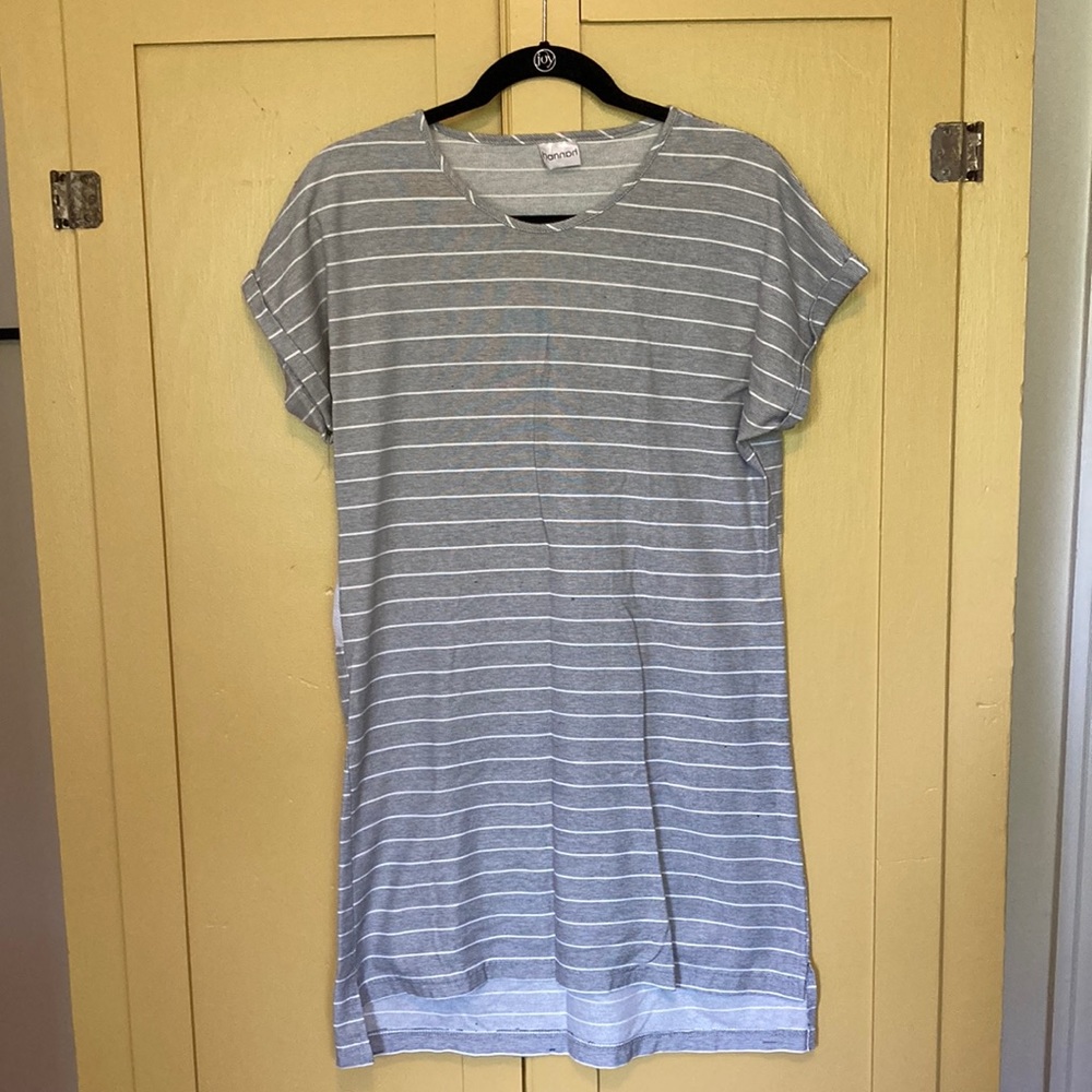 Gray and White Striped Tennis Mini Dress